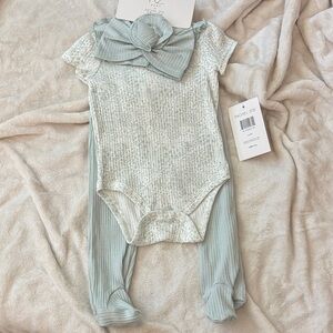 Rachel Zoe 3 Piece Bodysuit in Mint and White